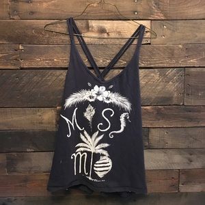 Grey-black tropical miss me tank